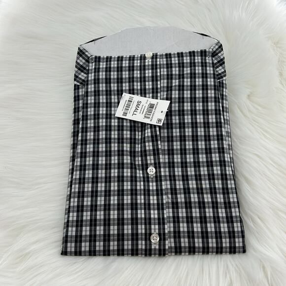 Club Room Performance Slim Fit Long Sleeve - Black/White Plaid - Small - NWT - Picture 5 of 5
